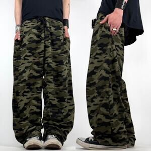 Vintage y2k camo baggy wide leg faded grunge archive skater sweatpants